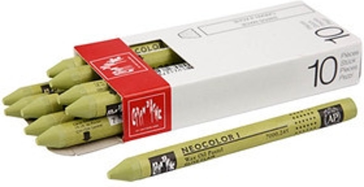 Neocolor I, dikte 8 mm, l: 10 cm, light olive (245), 10stuks [HOB-34008]